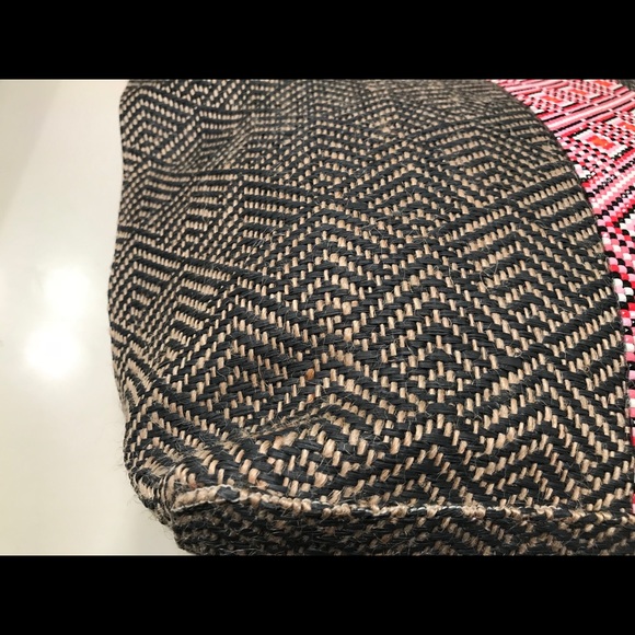 NOT FOR SALE Boho Geometric Jute Tote Tassels - Picture 5 of 6